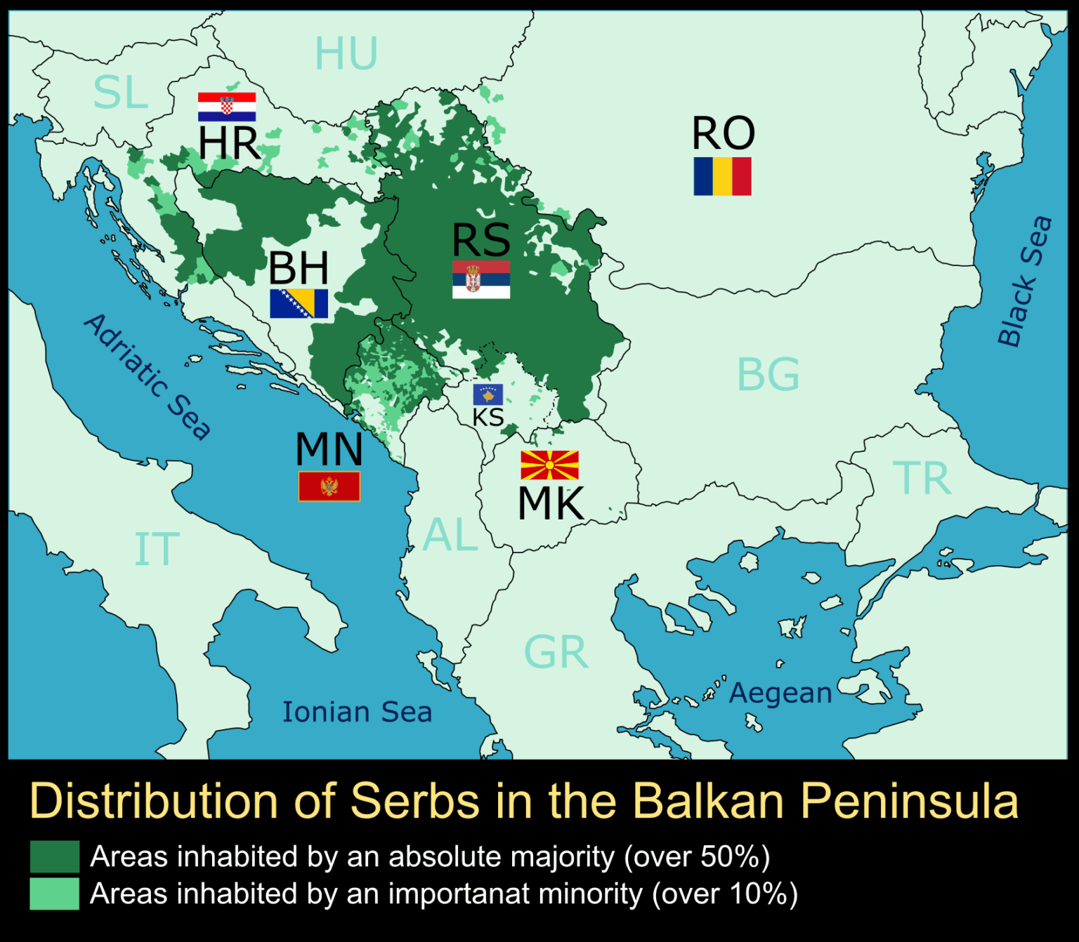 Distribution of Serbs in the Balkan Peninsula