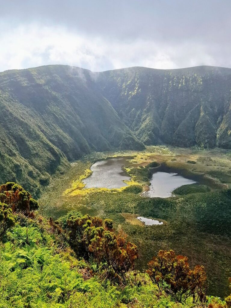 Volcanoes in Faial Island of the Azores Archipelago, Portugal.