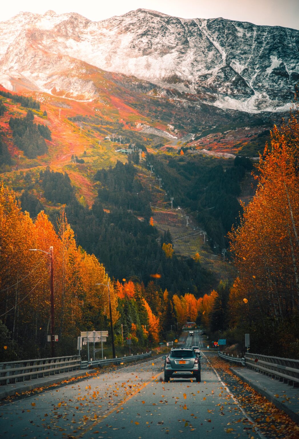 Fall drives in Girdwood, Alaska.