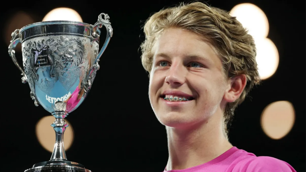 Ziga Sesko, the champion of the Junior Australian Open. Source: Getty