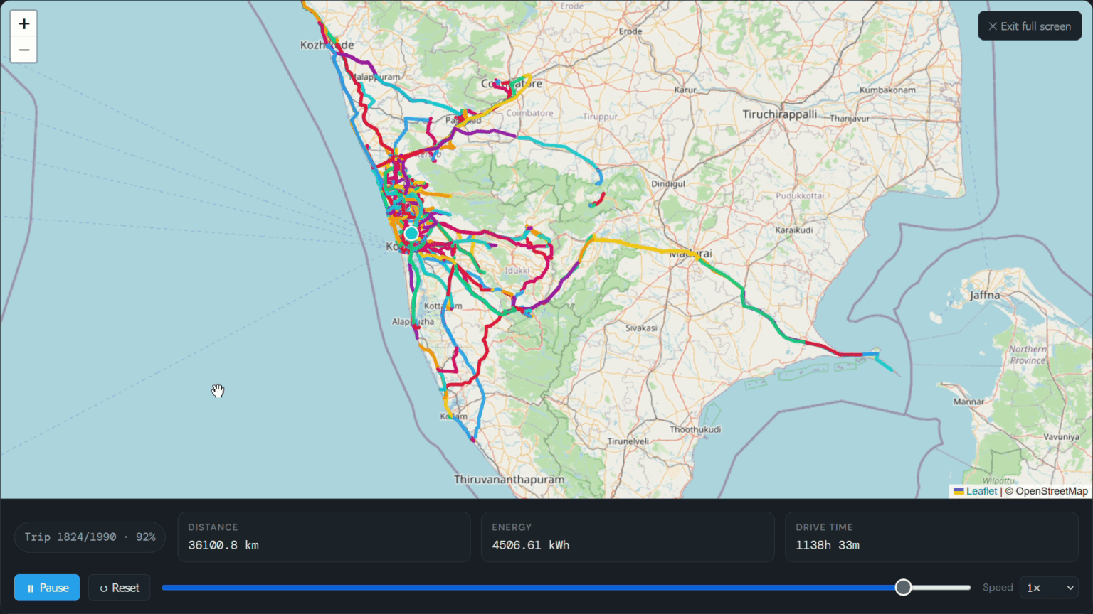 [OC] I tracked my EV's location over the past couple of years