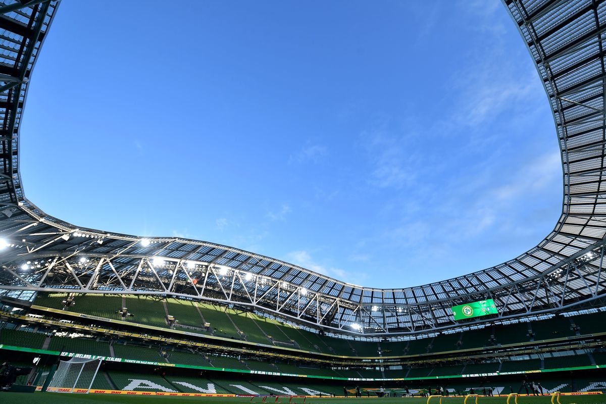 A photo showing the Aviva Stadium