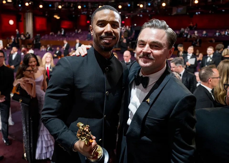 Michael B. Jordan and Leonardo DiCaprio attend the 98th Annual Oscars 
