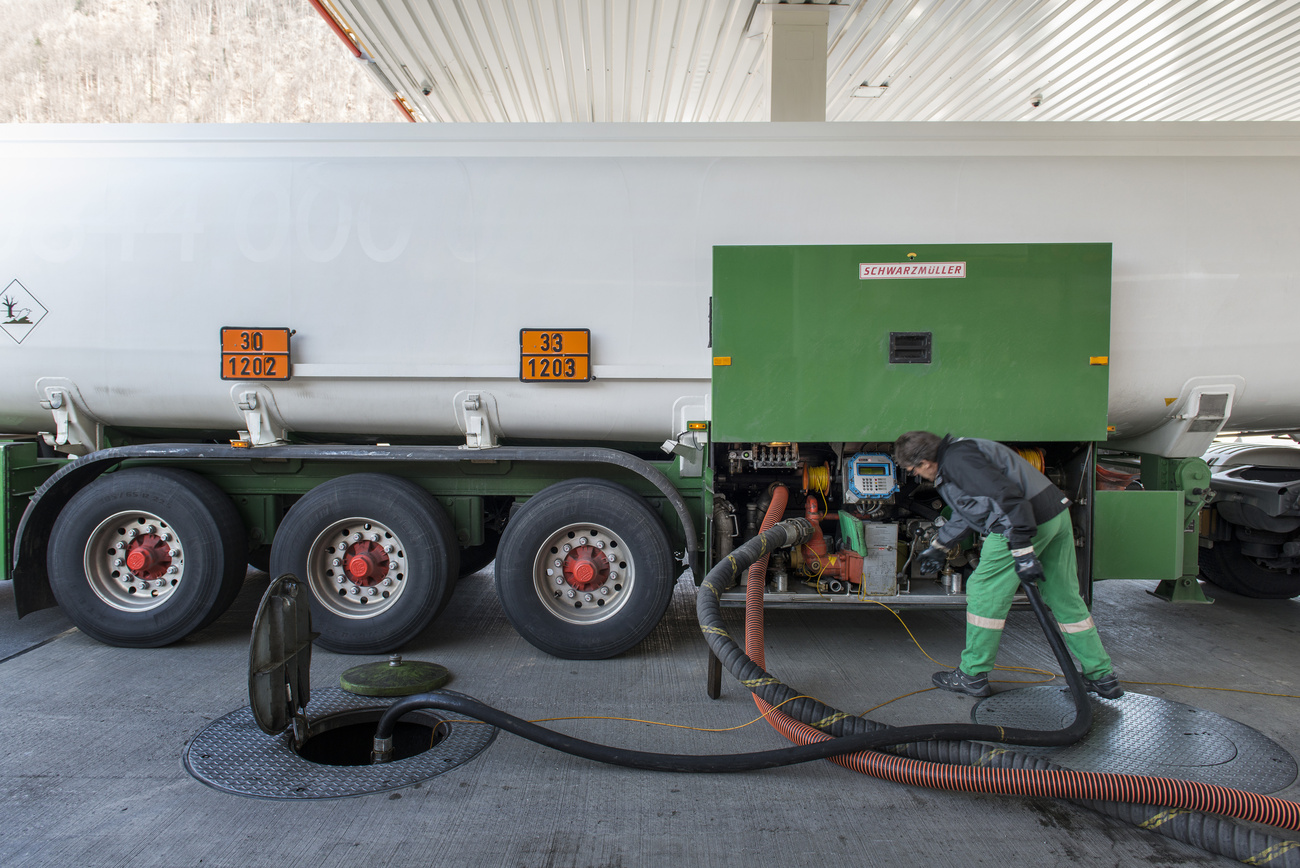 Oil truck in Switzerland