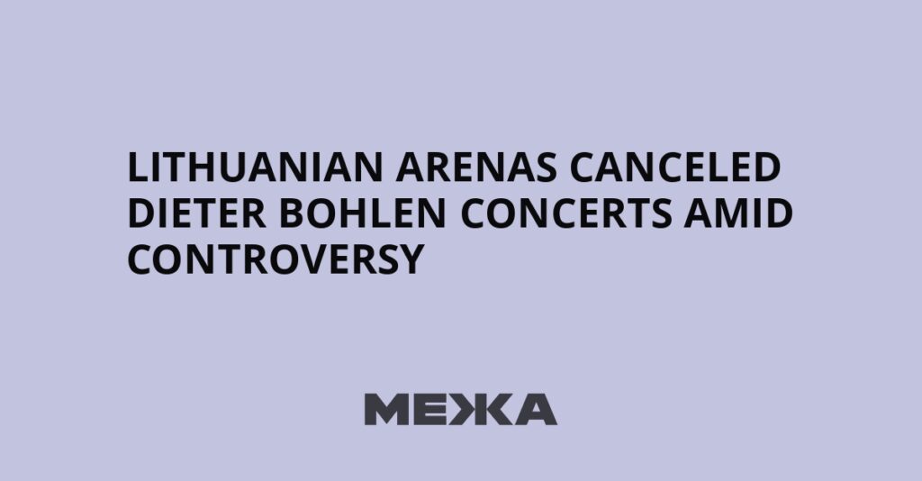 Lithuanian arenas canceled Dieter Bohlen concerts amid controversy | Ukraine news