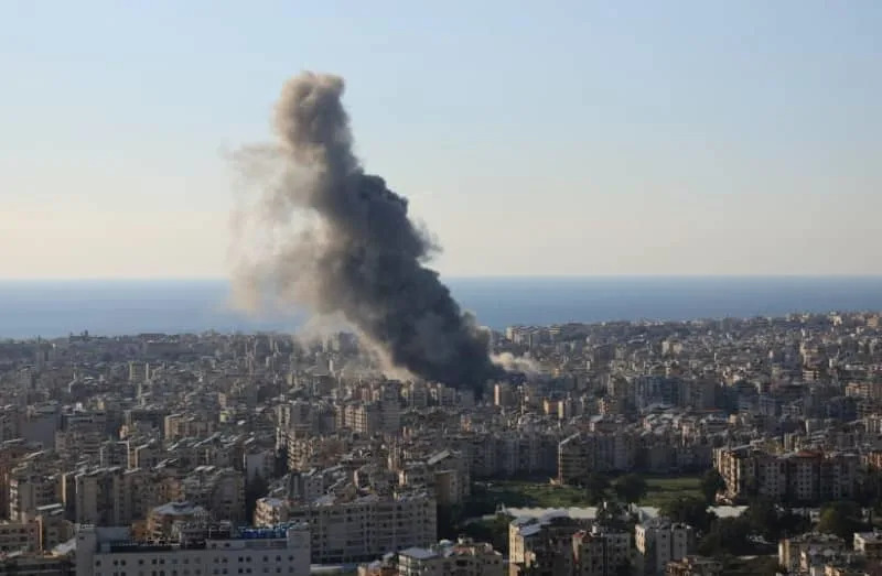 Smoke rises after an Israeli strike on Beirut's southern suburbs, following an escalation between Hezbollah and Israel amid the US-Israeli conflict with Iran, Lebanon, March 2, 2026. (credit: REUTERS/MOHAMED AZAKIR)
