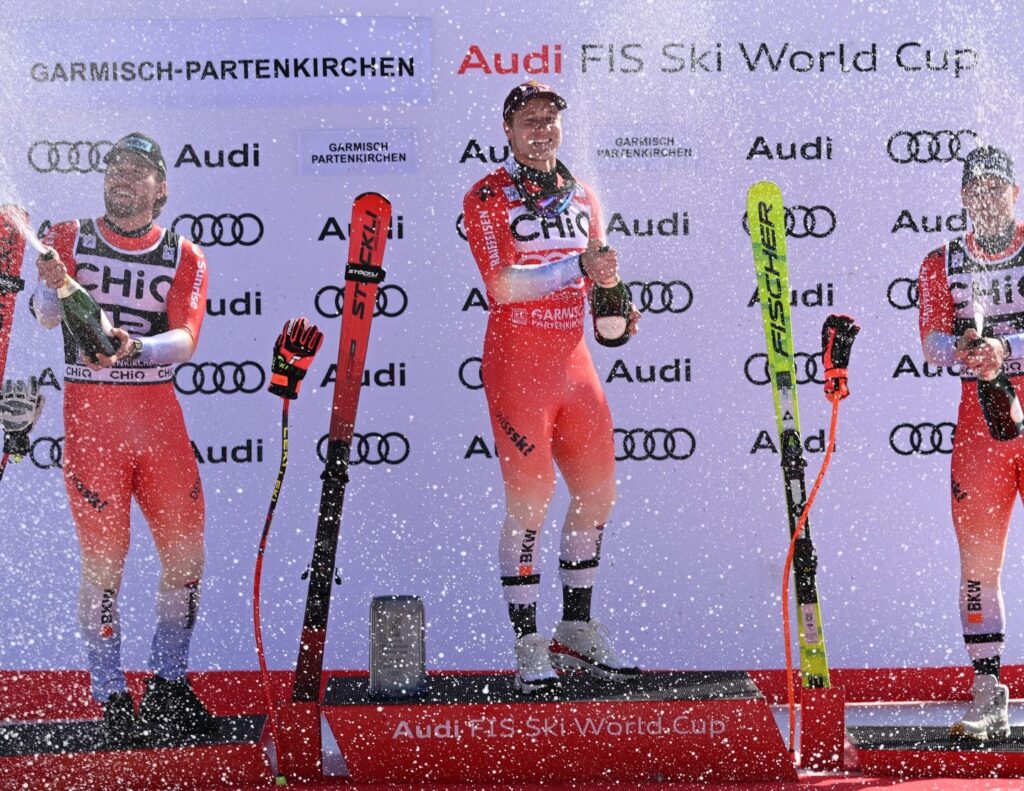 All-Swiss Podium at Downhill in Garmisch-Partenkirchen, Germany