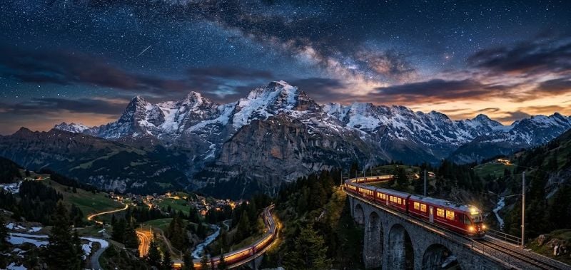 Scotland Unites Switzerland, France, And Germany By Proving That The Most Magical Travel Way To See The World This Winter Is On A Glass-Roofed Train Journey Through The Heart Of Europe