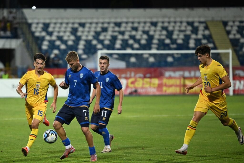 No goals in the first half, between Kosovo U21 and Romania U21