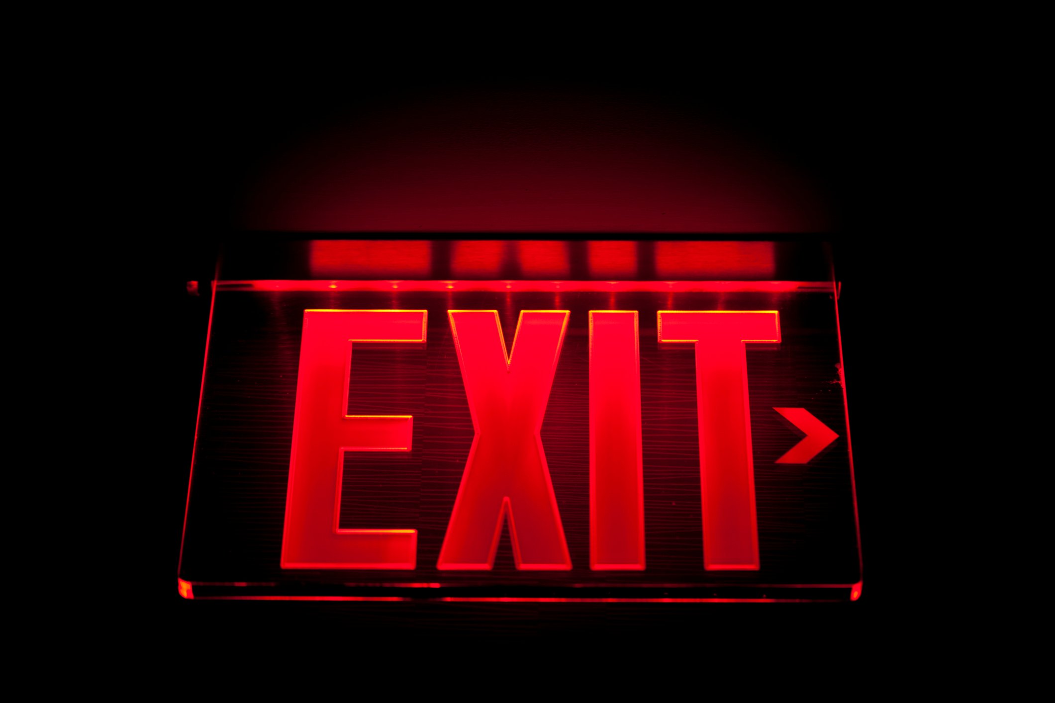 Illuminated exit sign.