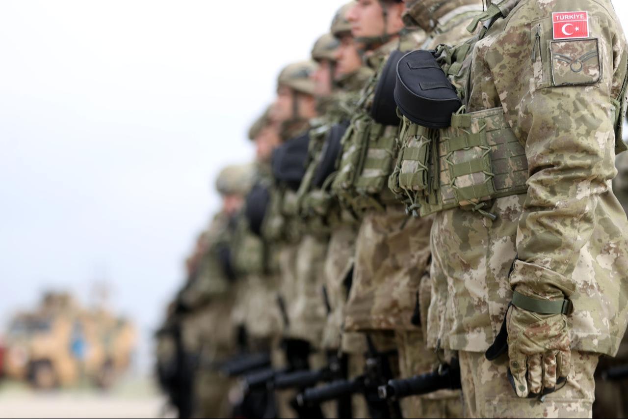 Troops of the 66th Mechanized Infantry Brigade Command are seen during a send-off ceremony held at Corlu Air Base Command in Tekirdag, Türkiye, Feb. 7, 2026. (AA Photo)