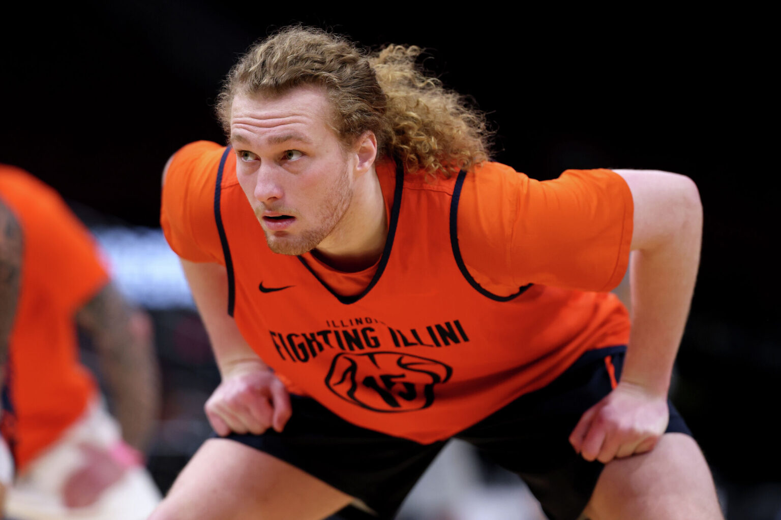 Illinois' Jake Davis drinks Fast Twitch energy drink before games