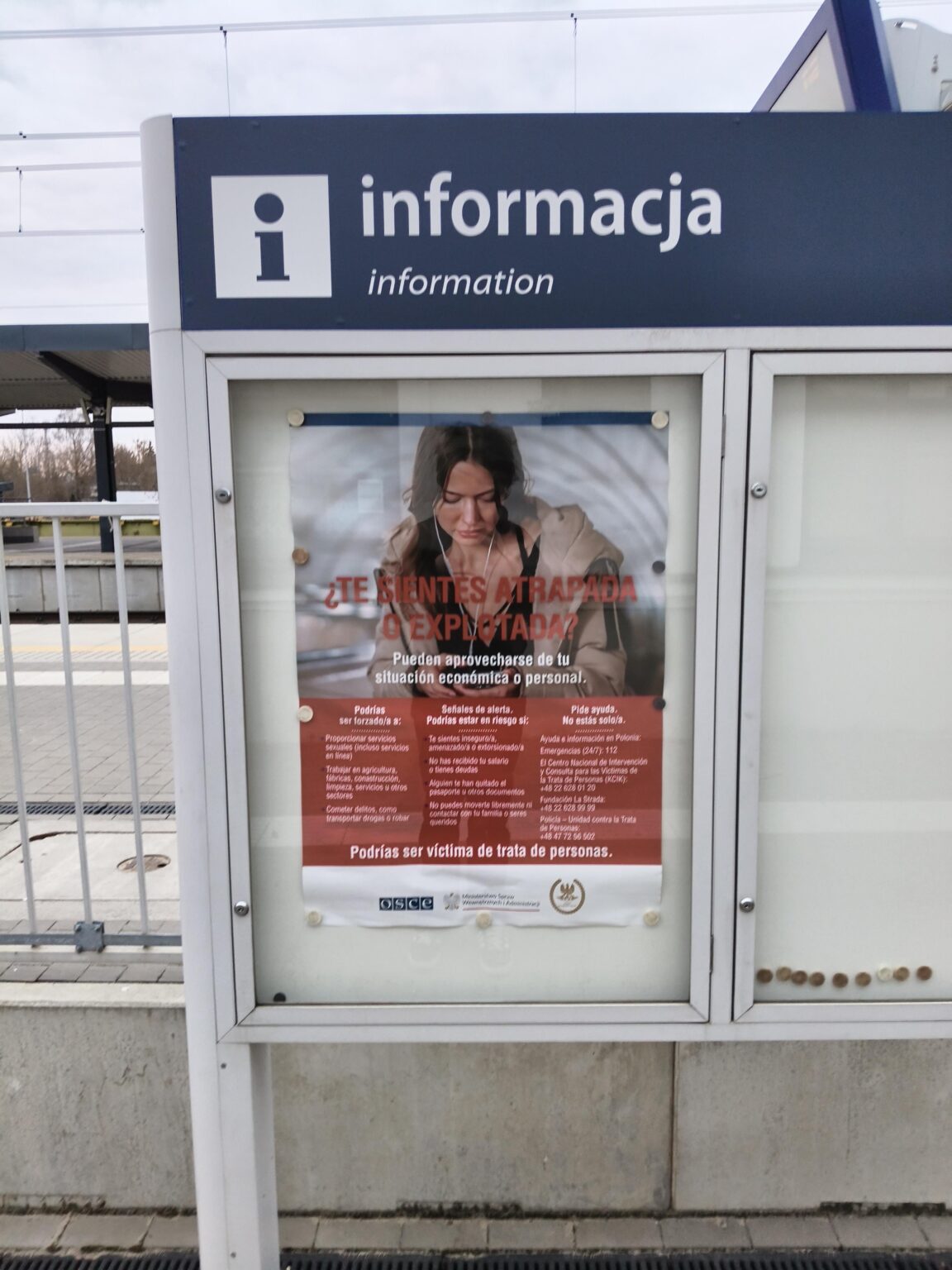 I found a poster in Spanish at the train station