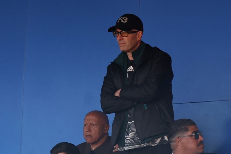 Zinedine Zidane reacts.