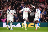 Randal Kolo Muani celebrates scoring for Tottenham