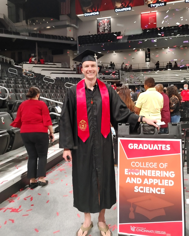 Curtis Angst at his graduation at the University of Cincinnati.