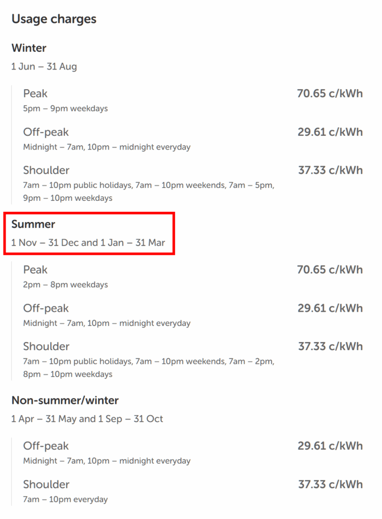 Was checking why my bills were so high and found that Summer lasts 5 months according to Energy Australia. Surprised there isn't some kind of rule against this