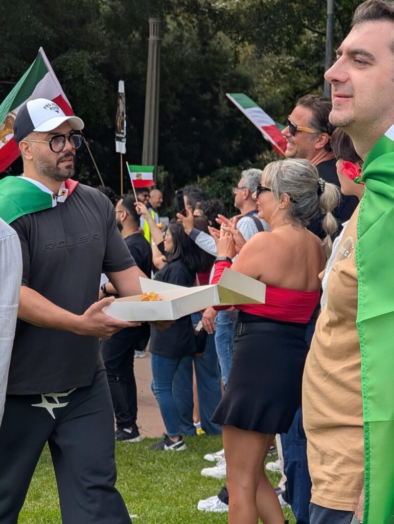 People sharing food in Hyde Park on Sunday