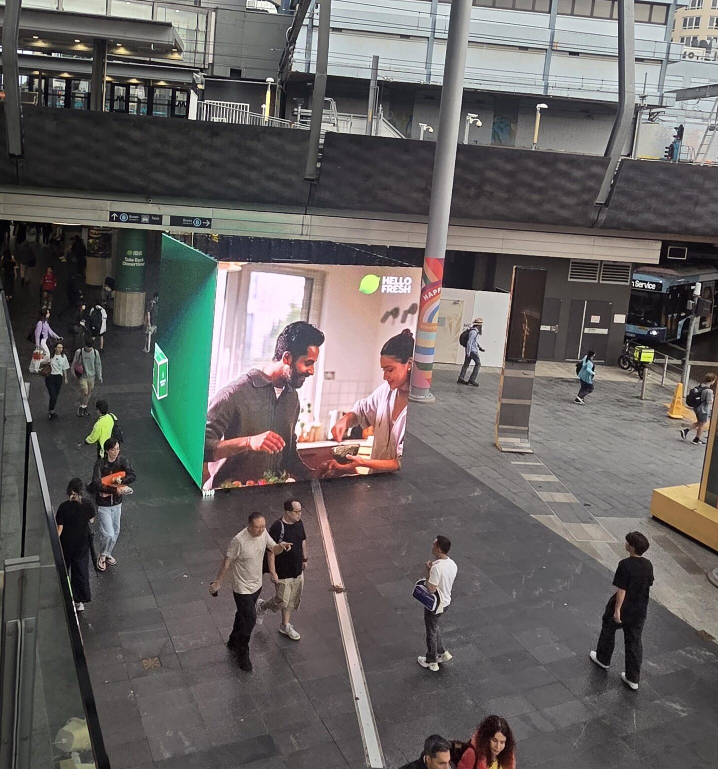 Chatswood Interchange - Massive advertising in pedestrian space