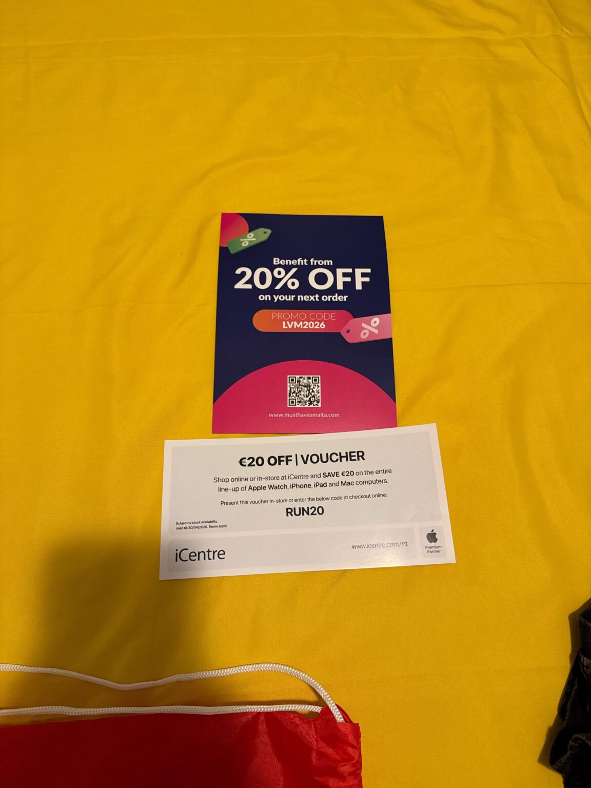 Valletta Marathon goodie bag