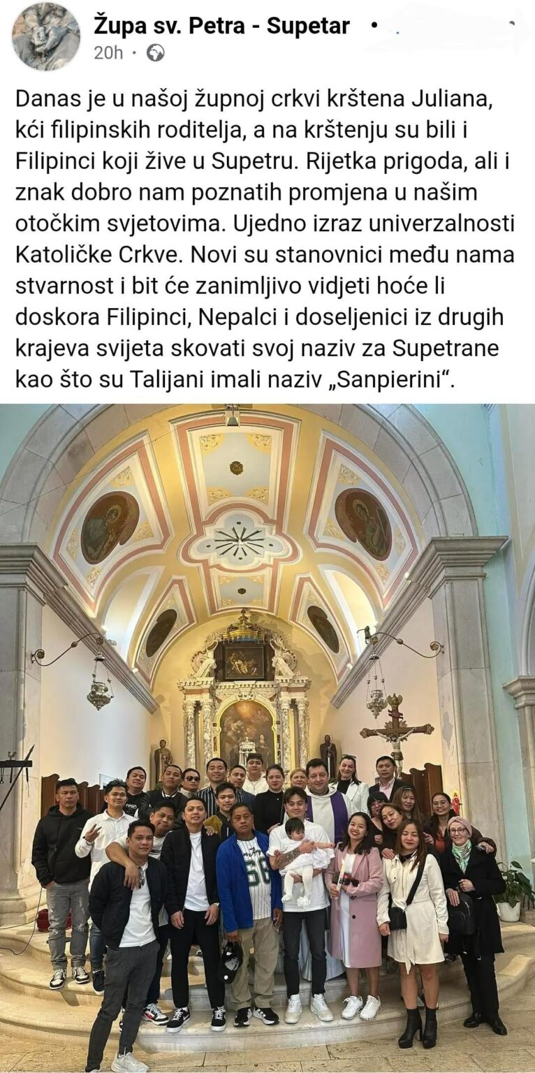 Filipino baptism on Brac