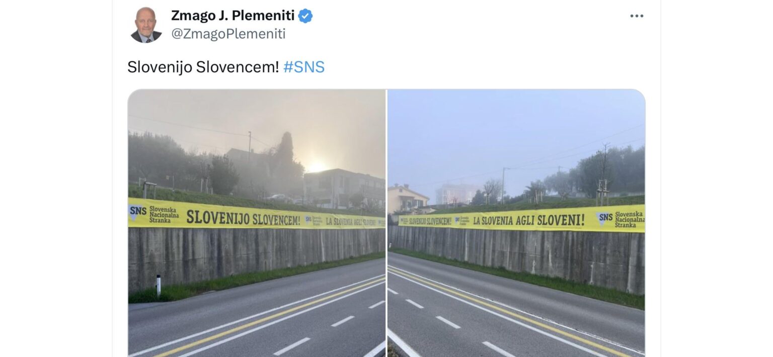 Bogi Jelinčič has to write his national populist platitudes in Italian in Koper :)