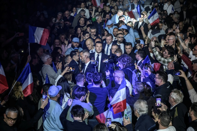 France to elect mayors in run-up to key presidential vote Jordan Bardella, who might run for president next year, shows up to support his far-right party's candidate in the southern city of Perpignan on February 28