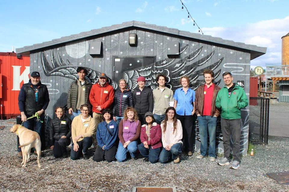 The WWU Denmark Design Cohort at their project reveal at the Bellingham Waterfront on Friday, March 20. This is the first WWU cohort to have participated in the international project.