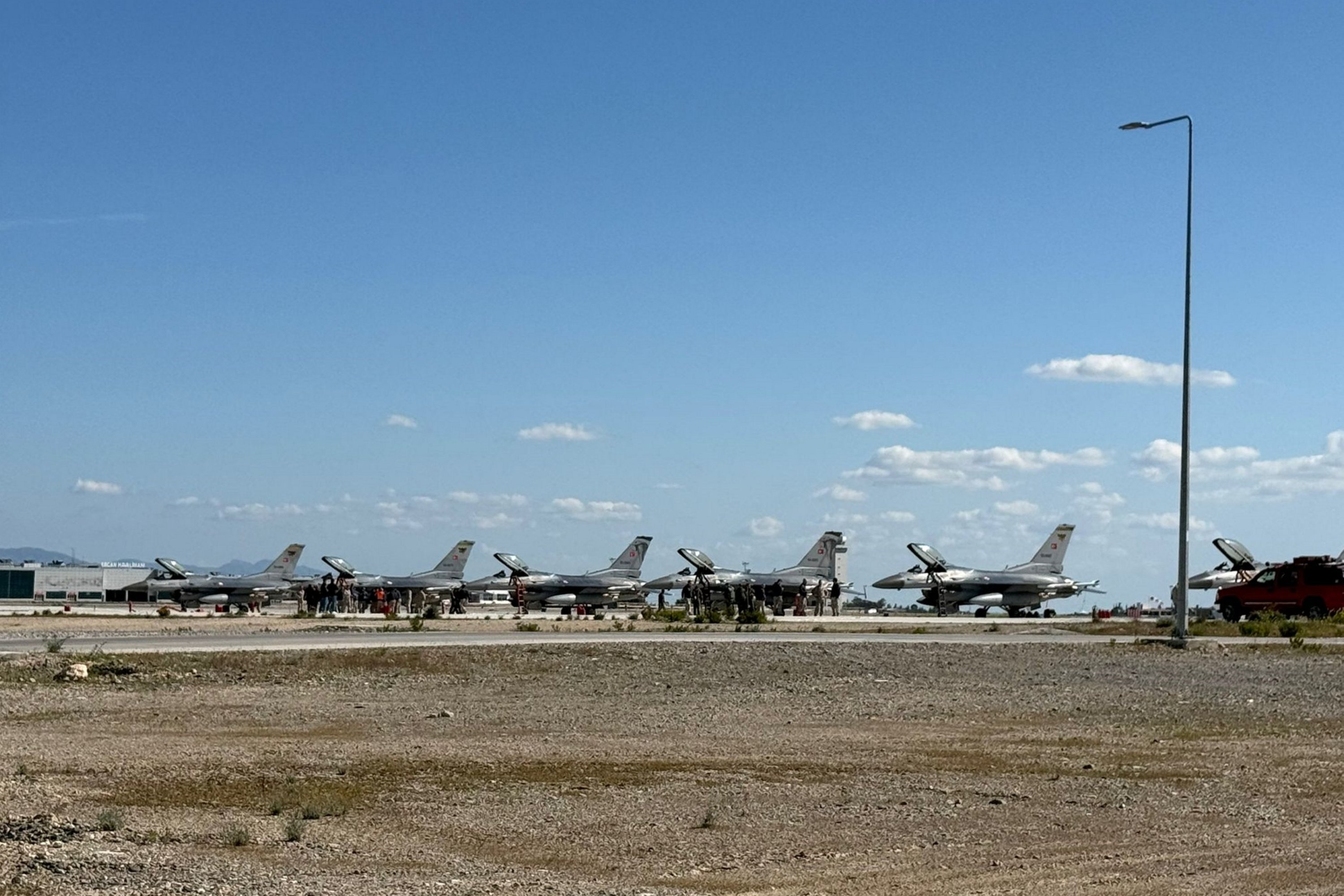 As part of the Ministry of National Defense’s phased plans to enhance the security of the Turkish Republic of Northern Cyprus (TRNC), six F-16 fighter jets and air defense systems have been deployed to the TRNC. (AA Photo)