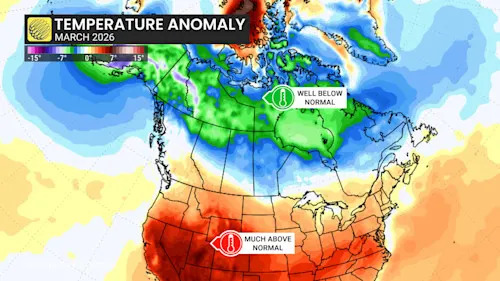 March 2026 temperature anomaly