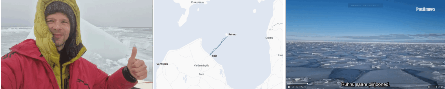Latvian Kristiāns Marnics *walked* from Latvia to the Estonian island of Ruhnu and back (90 km).