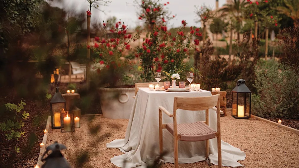 A celebratory private dinner for two in Son Vell’s gardens, part of this package exclusively curated for The Vault.