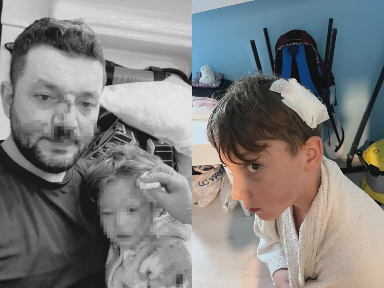 Muhammed Baca, who was recently attacked by "tribal members" with his 14-month-old daughter in Yalova, was beaten this time by his son.