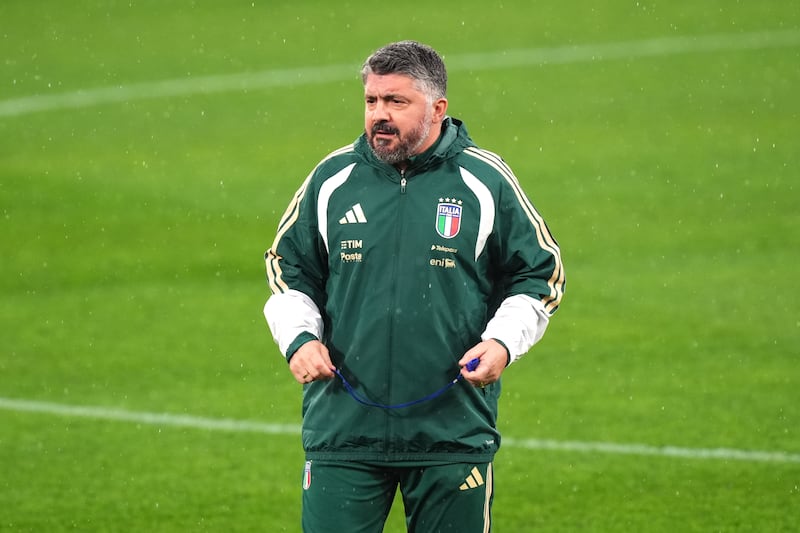 Italy head coach Gennaro Gattuso. Photograph: Mike Egerton/PA