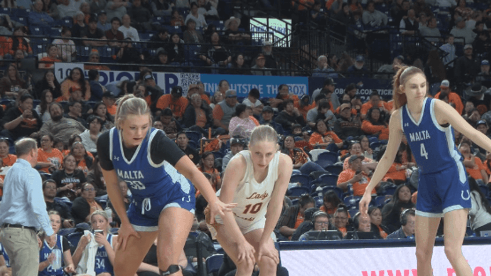 Baker wins State B girls championship over Malta. 3/14/2026. (Photo: Tommy Rooney/ NBC Montana)