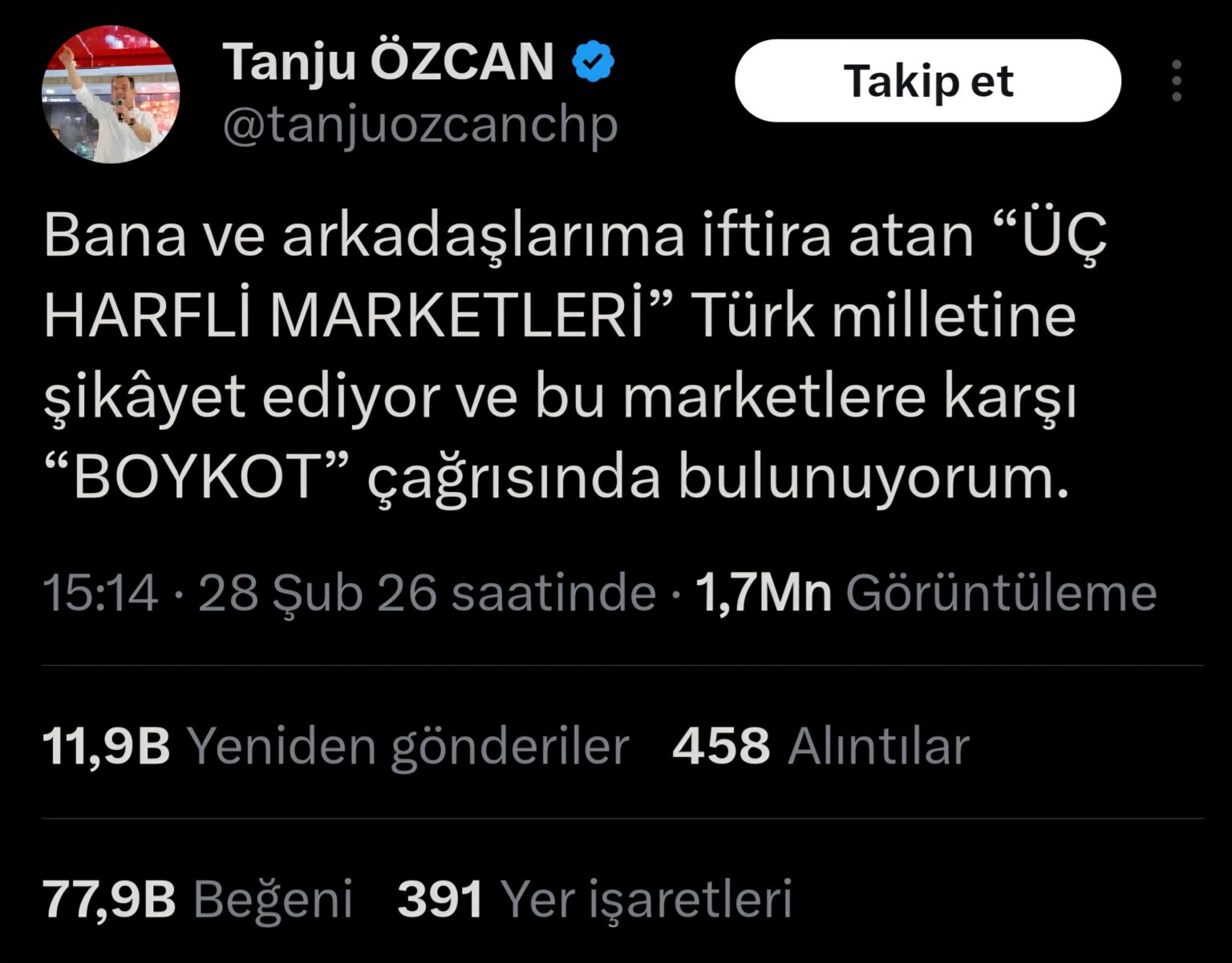 Will Tanju Özcan's boycott call be met? (Especially in places where there are no larger chain markets) Is there a need to wait for a call from Özgür Özel for support? What do you think?