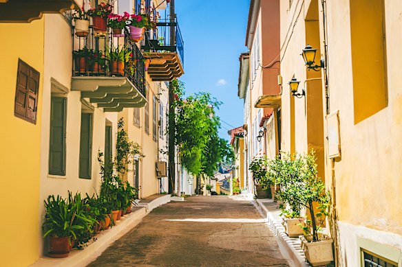 A quiet backstreet in the beautiful city of Nafplio, the first capital of modern Greece. 