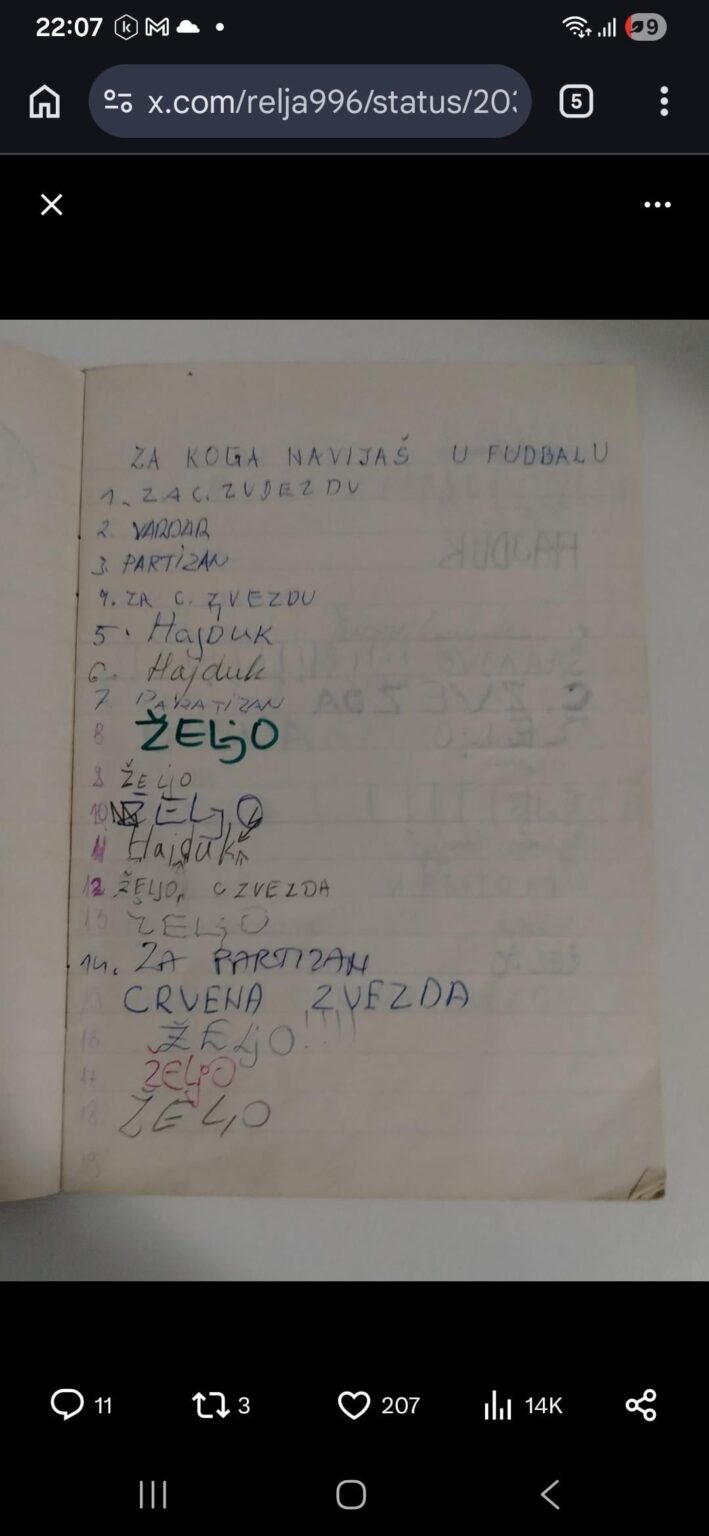 A notebook from a Sarajevo department from 1987.