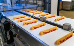Freshly packaged Toblerones on the new production line.