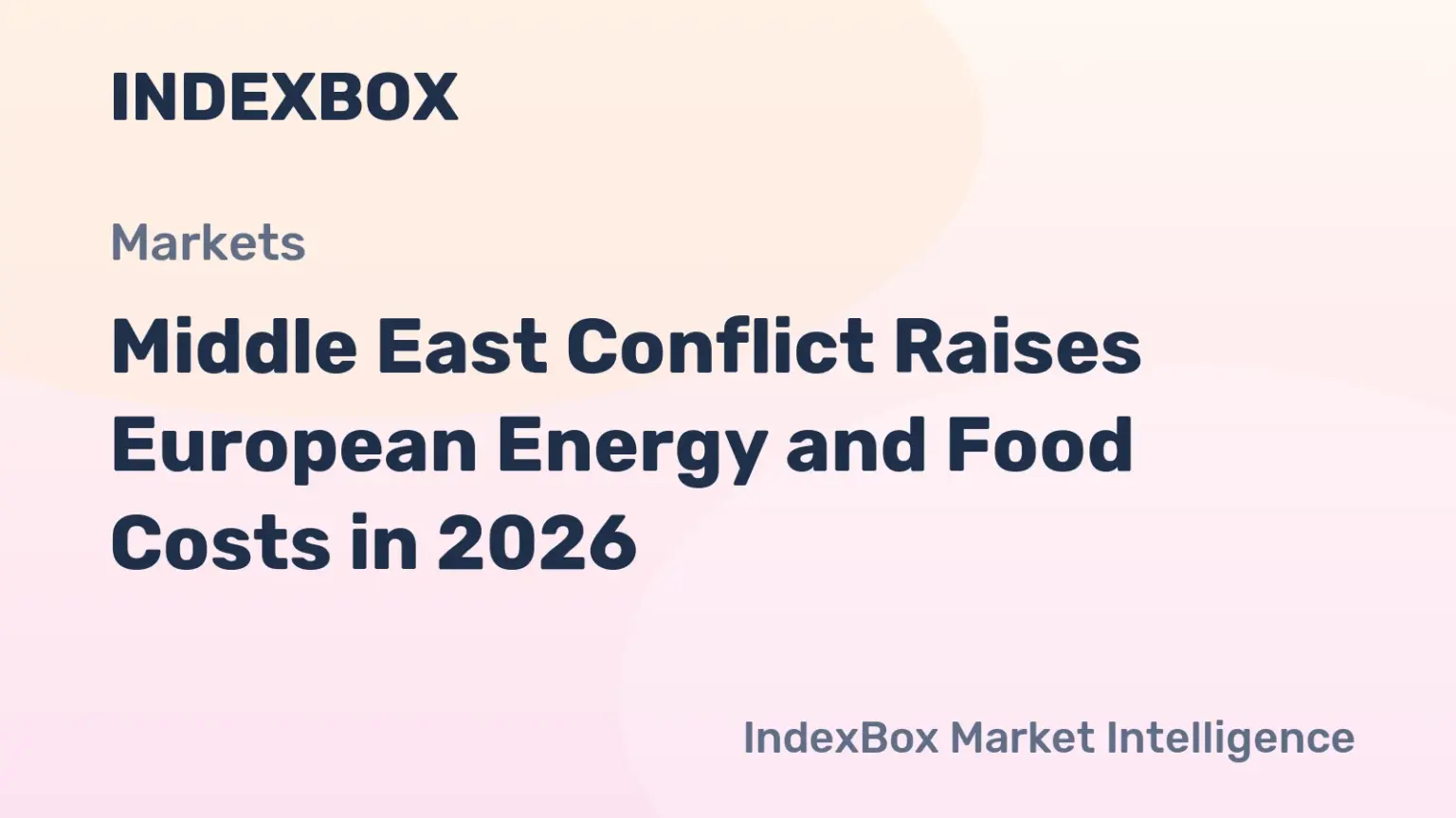 Middle East Conflict Drives Up European Energy & Food Prices in 2026 | Analysis - News and Statistics