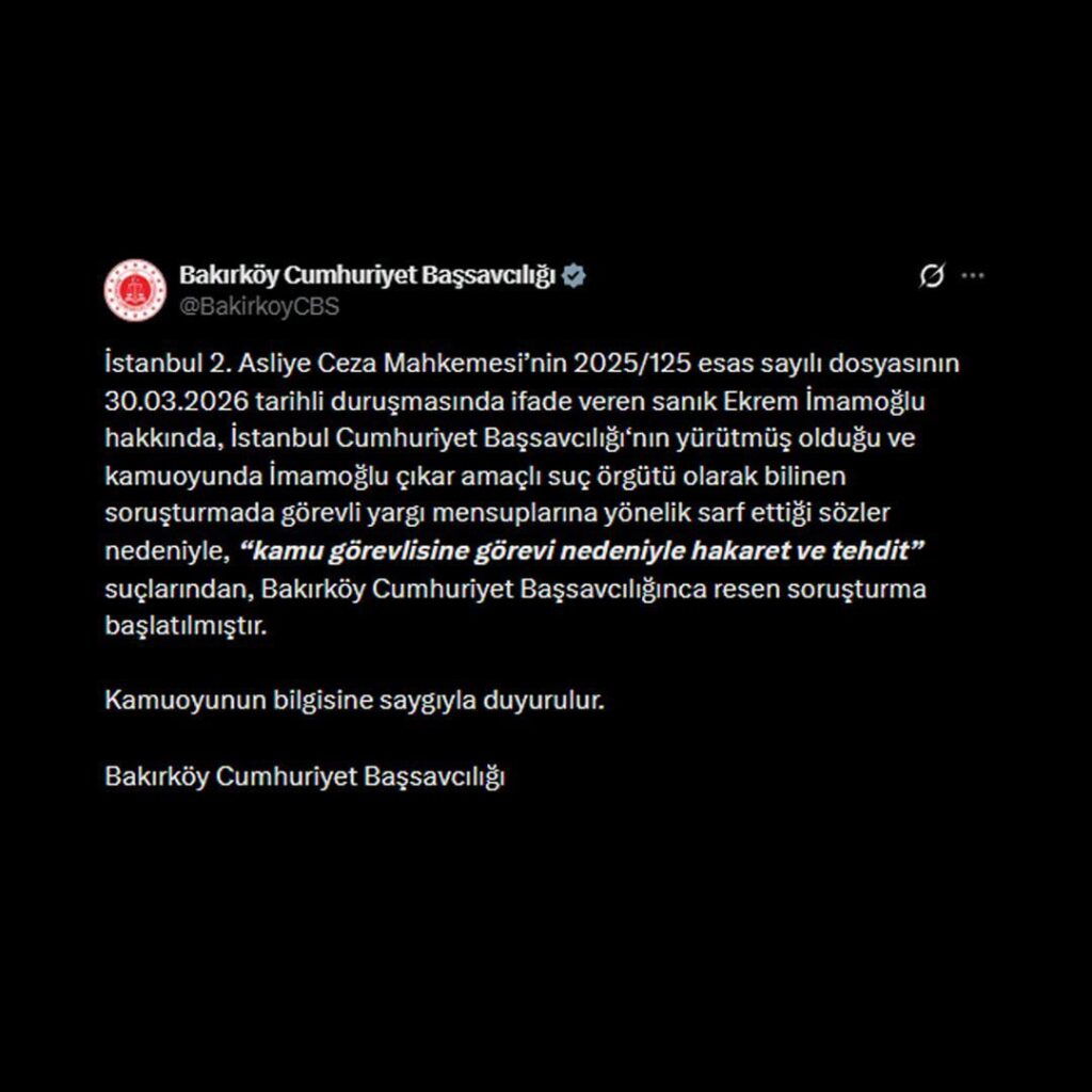 New investigation against Ekrem İmamoğlu.