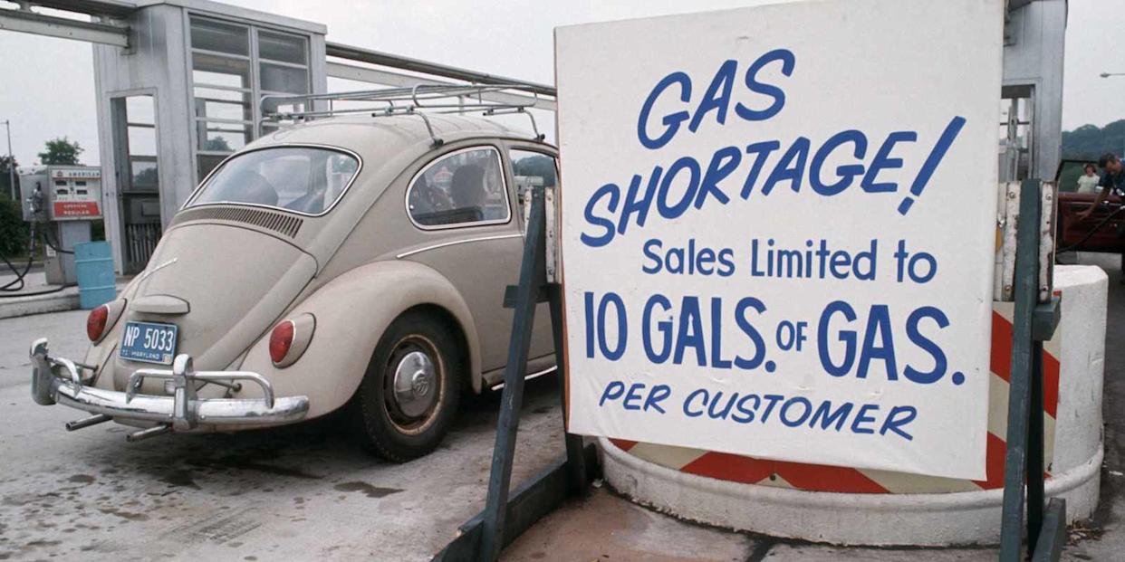 Gas Shortage Sign in Connecticut During Energy Crisis
