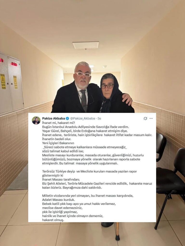 An investigation was launched against Pakize Akbaba, president of the Martyrs' Mothers Association, for insulting Recep Tayyip Erdoğan and Devlet Bahçeli due to their statements against the solution process.