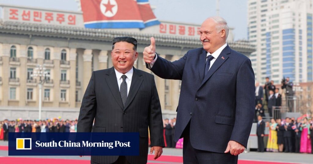 Lukashenko greeted by Kim Jong-un on Belarus leader’s first visit to North Korea