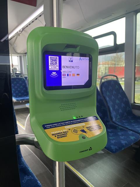 Conduent validator (Photo credit Arriva Italia)