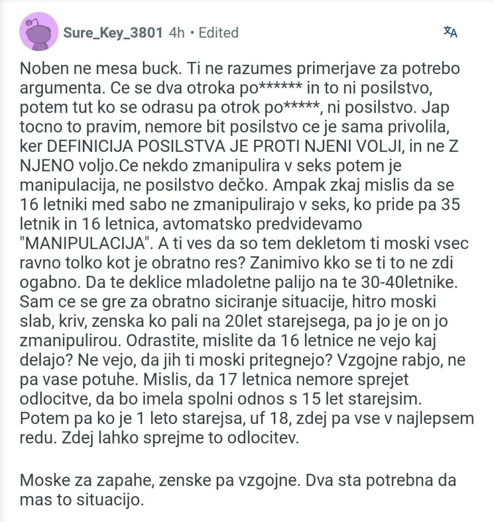 The normalization of pedophilia, but do you think the thinking below is normal?