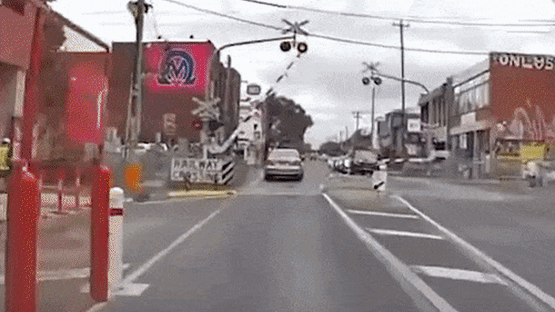 Yet another ragebait headline from The Age: Video of train hitting car at Brunswick shows boom gate lifting ahead of crash