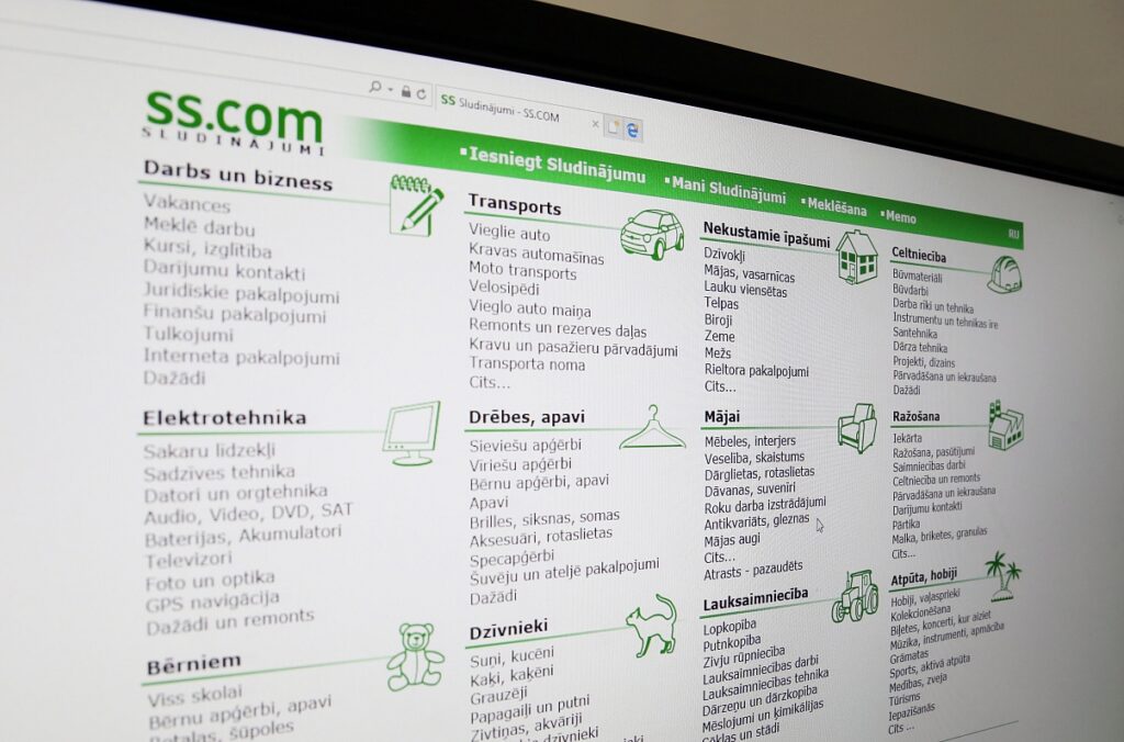 Classifieds portal fined for obstructing another classifieds portal / Article Tiešsaistes sludinājumu vietne "ss.lv"