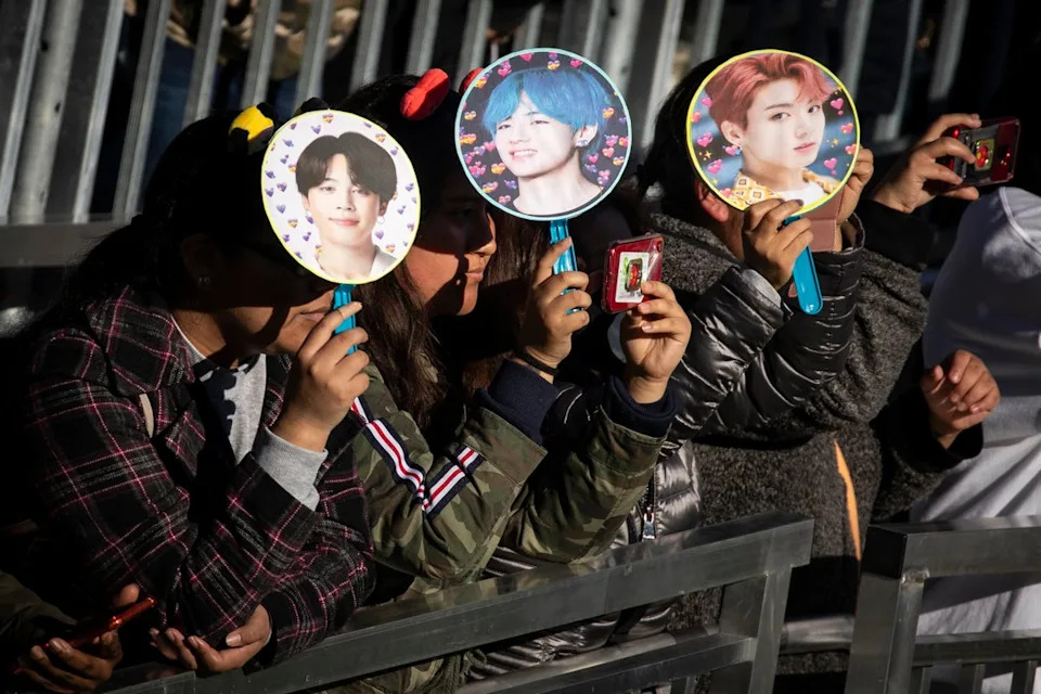 Fans wait for K-Pop group BTS to take the stage in New York City's Central Park  in 2019 (Getty)