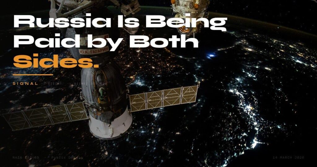 Russia is earning $150M/day in extra oil revenue from the Iran campaign, while the US simultaneously sanctions Russian oil and issues a 30-day waiver permitting its delivery